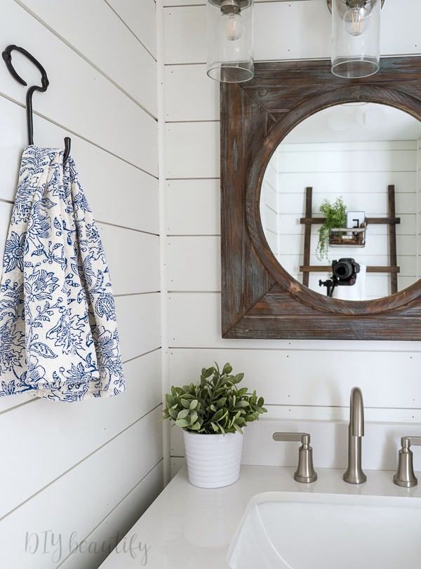 updating a bathroom with modern farmhouse style